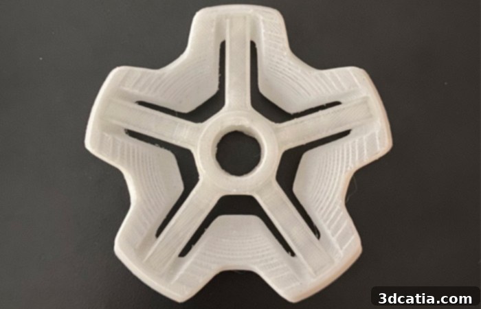 3D printed ski pole basket prototype for Decathlon