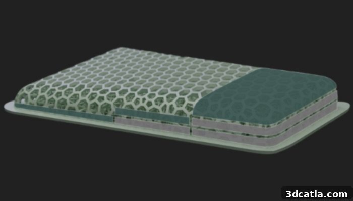Jack Wolfskin Aerorise backpack padding designed with 3D printing for ventilation