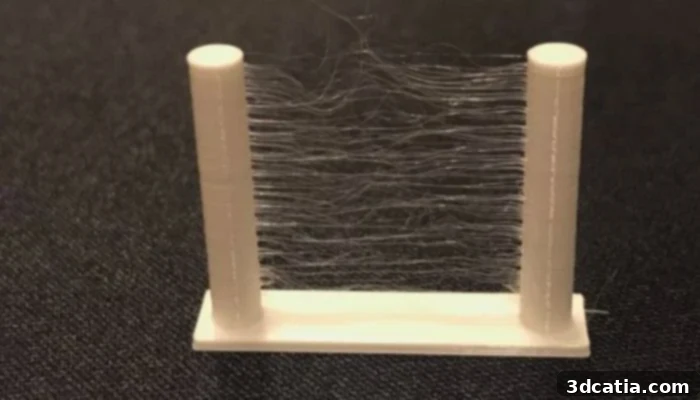 3D printed part showing stringing issues