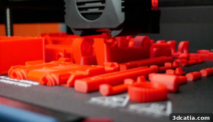 Detailed view of a part printed with high fidelity on the Guider 3 Plus