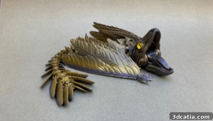 3D Printed Articulated Archaeopteryx STL File