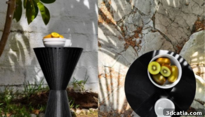 3D Printed Totem Table, minimalist furniture design from STL file