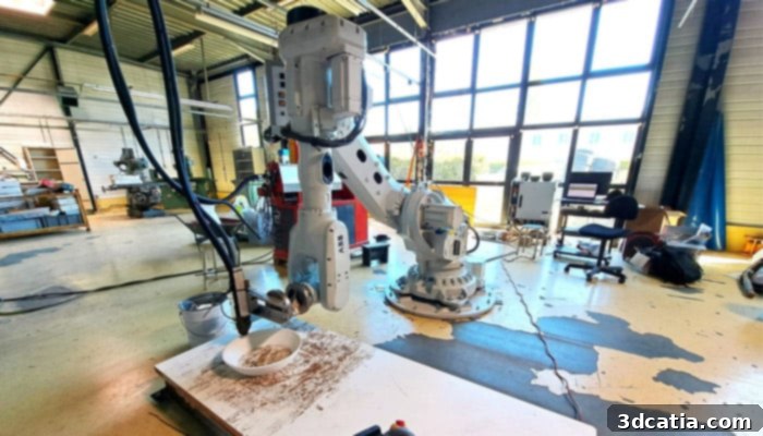 POOLP's large-scale 3D printing system for recycled plastic waste, showcasing sustainable manufacturing.