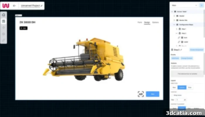 Flowetry tool interface for 3D product configuration
