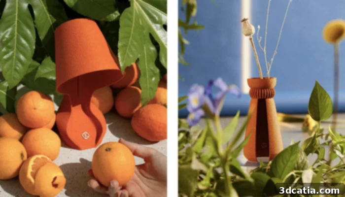 3D printed furniture from food waste by Krill Design