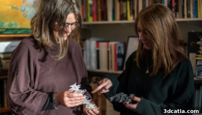 Alex Pillen (left) and Emma-Kate Matthews (right) with their language models