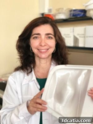 Giovanna di Pasquale with a 3D-printed component