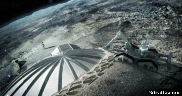 Architectural rendering of the proposed dome design for the Moon Village.