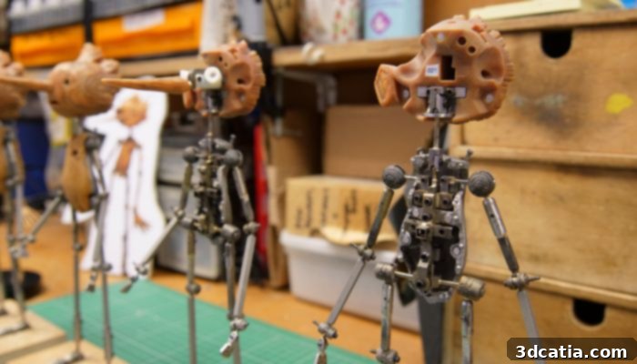The Pinocchio puppets are the first to be made using 3D printed stainless steel
