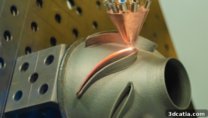 Directed Energy Deposition (DED) process with a laser