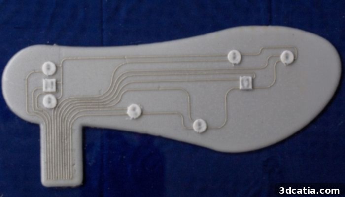 3D printed insole with conductive tracks and sensors made of piezoelectric elements