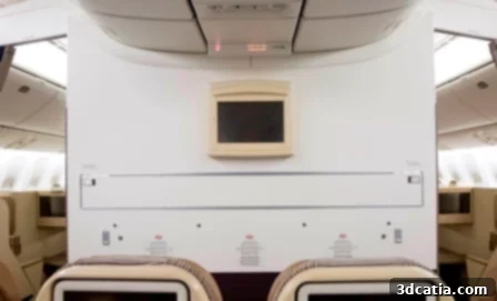 3D printed plane part: screen frame for aircraft TV