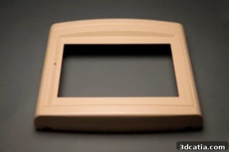 Detailed view of the 3D printed screen frame for aircraft