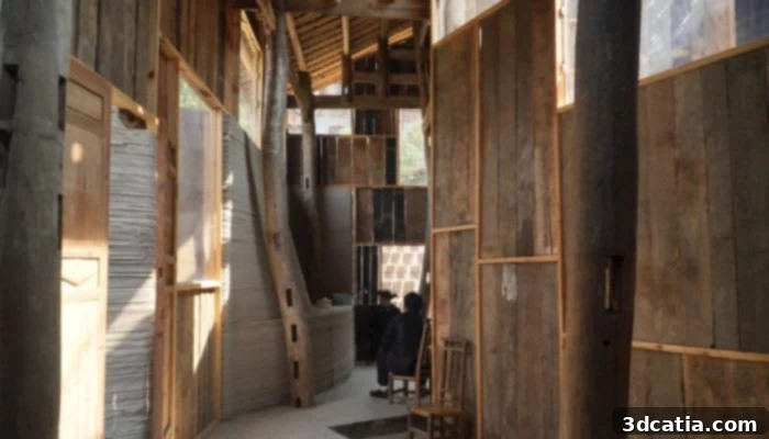 3D-printed walls of a house, reconfigurable for additional functions