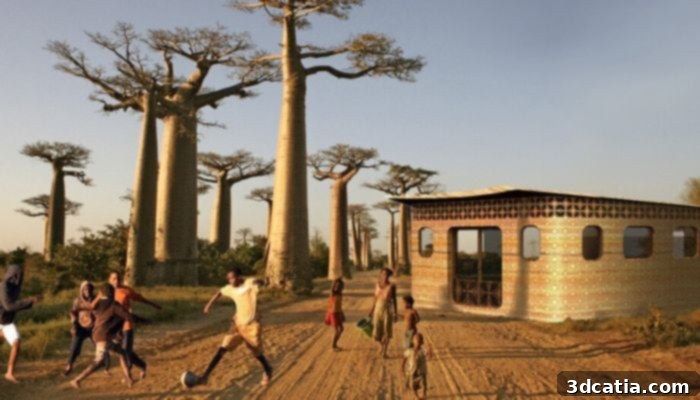 Thinking Huts 3D printed school in Madagascar, a beacon of humanitarian aid.