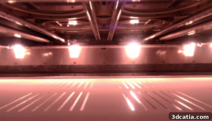 Illustration of the 3DM printing process, showcasing its parallel laser technology.