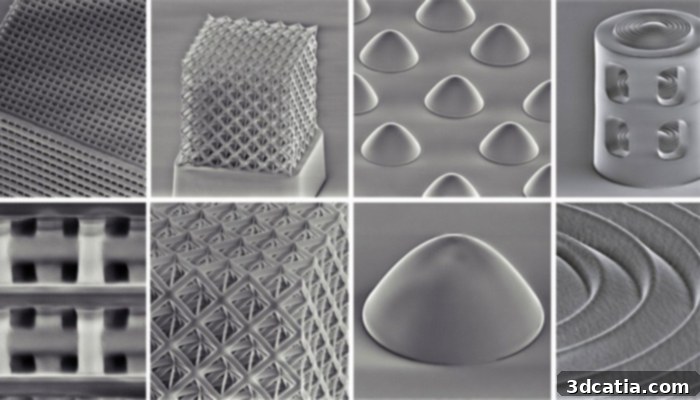 3D printed quartz glass structures demonstrating the KIT process capabilities