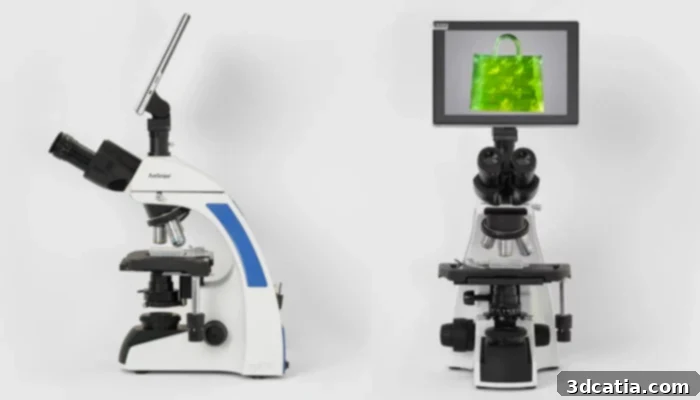The bag was sold with a microscope through which the piece can be seen