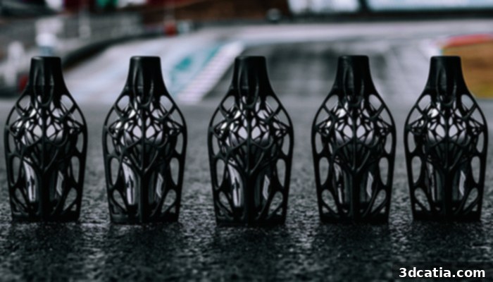 3D printed exoskeleton for F1 perfume