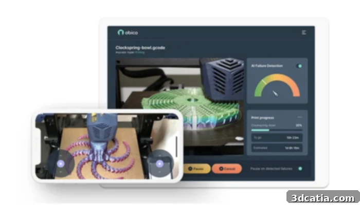Obico.io AI software for 3D Printing failure detection