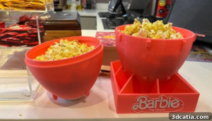 3D Printed Barbenheimer Popcorn Bucket