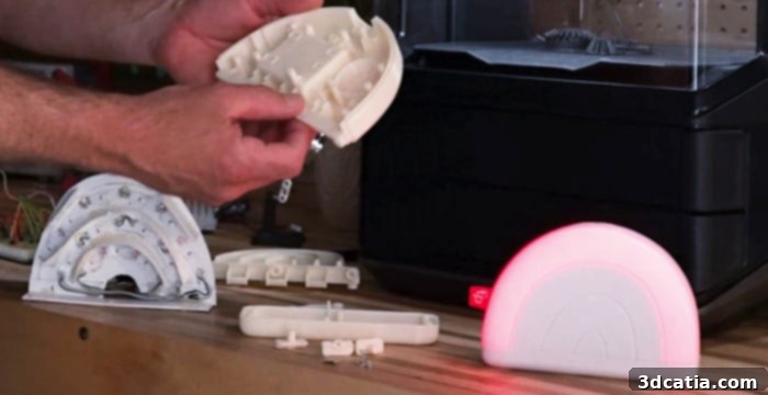 A 3D printed toy split into component pieces can be repaired or improved faster than a traditionally produced one.