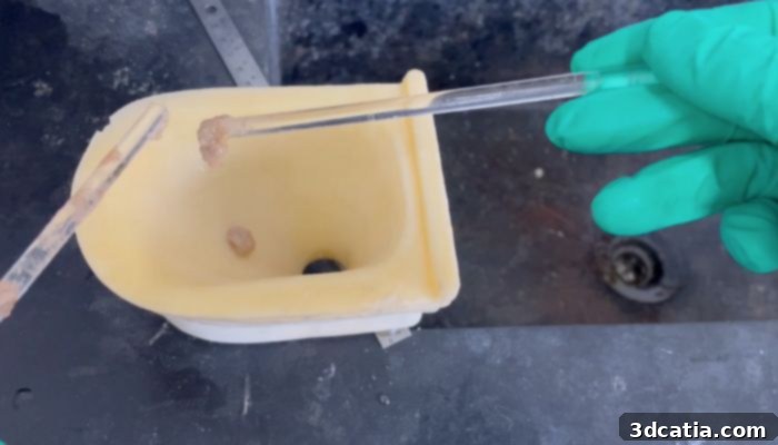 Researchers test the slippery surface of the 3D printed toilet
