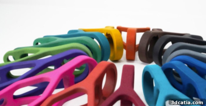 Dyeing 3D prints creates deep, pure color saturation.