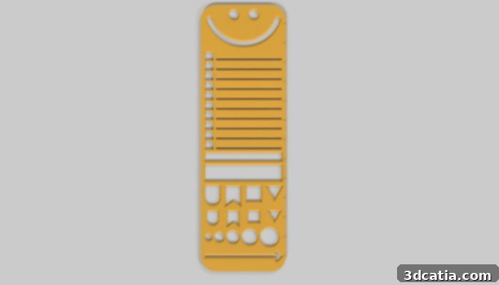A 3D printed NoteBuddy, a multi-functional stencil, ruler, and bookmark