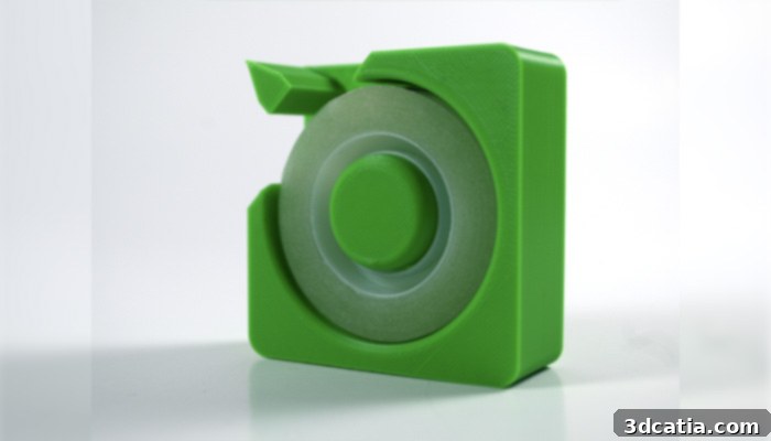 A compact and portable 3D printed tape dispenser