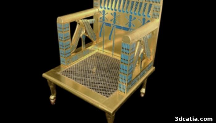 The meticulously rebuilt Hetepheres Chair, an ancient Egyptian artifact.