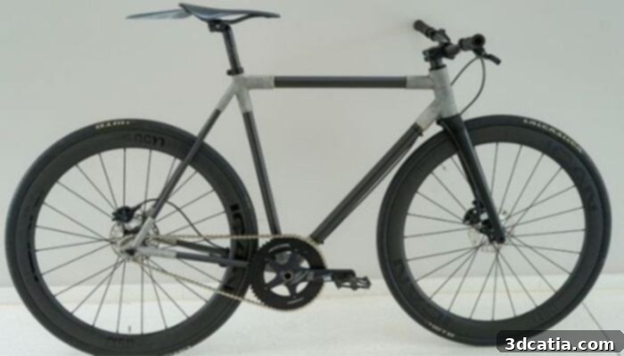 the sleek, minimalist design of the 3D printed bike.