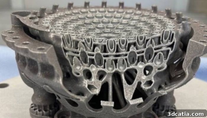 Cross-section of a rocket engine designed by LEAP 71