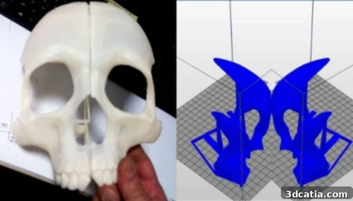 3D printed skull mask