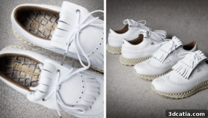 Adidas MC87 4D golf shoe with unique 4D midsole design
