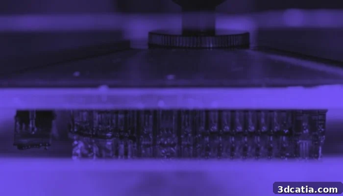 Various 3D printing processes, including resin-based methods, showcased at the event.