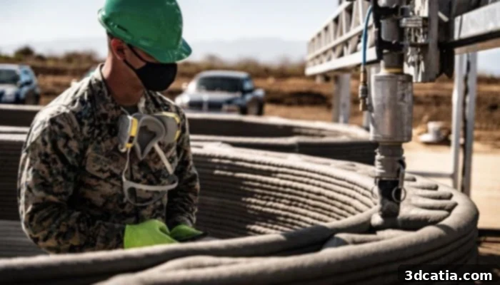 3D printed concrete structures by USMC