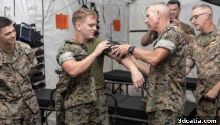 Marine Corps personnel operating a 3D printer