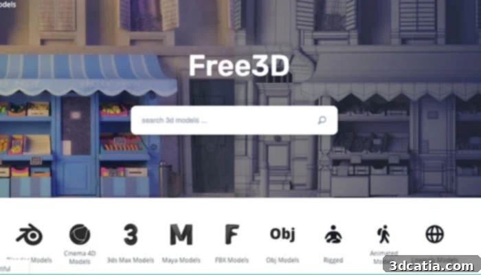 Free3D offers a wide selection of free STL files and 3D models for diverse projects, ranging from architectural designs to character models.
