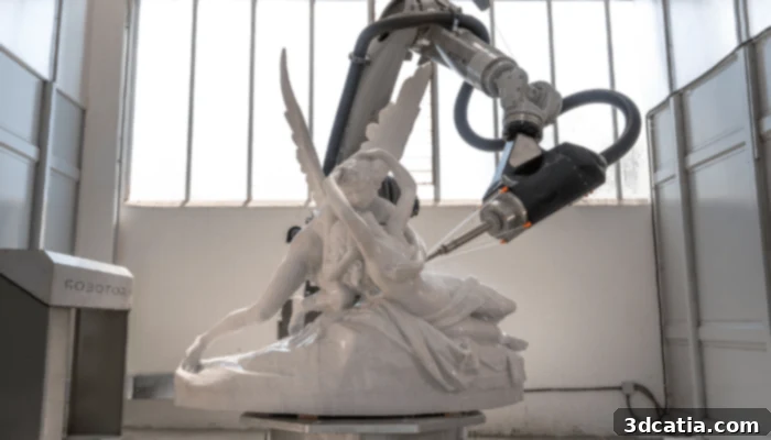 ROBOTOR in action sculpting a replica