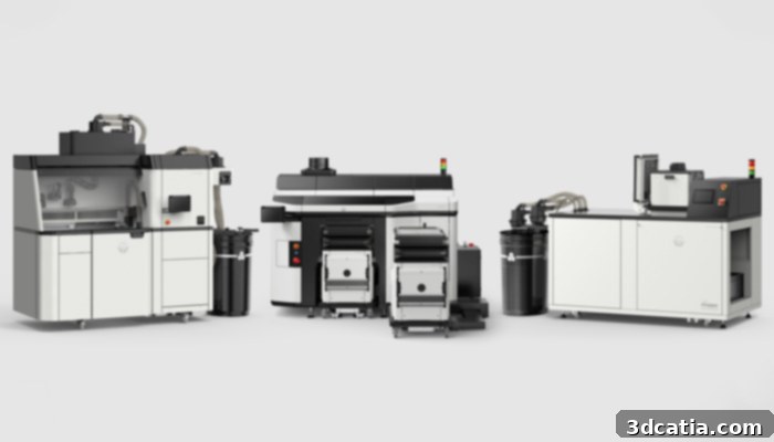 HP Jet Fusion 5600 Series printer at Formnext 2023 focusing on sustainable 3D printing