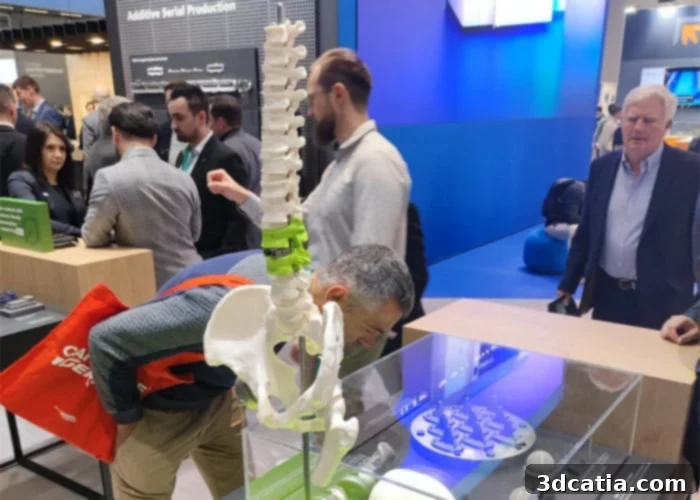 Diverse medical applications displayed at the Trumpf booth at Formnext