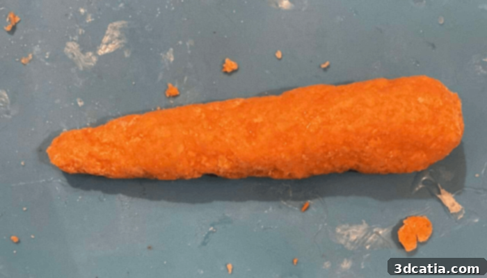 The prototype 3D-printed carrot