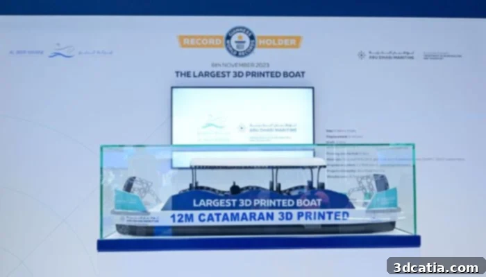The record-breaking 3D printed water taxi by Al Seer Marine and Abu Dhabi Maritime, now the world's largest