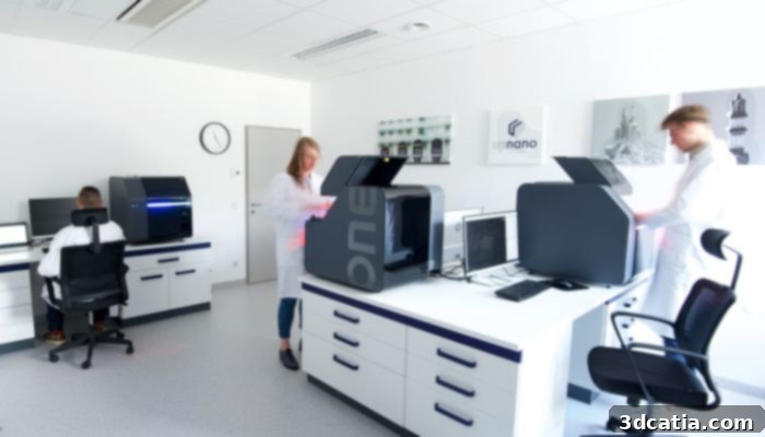 Markus Lunzer and his team developing new 3D printing materials and processes in a lab setting