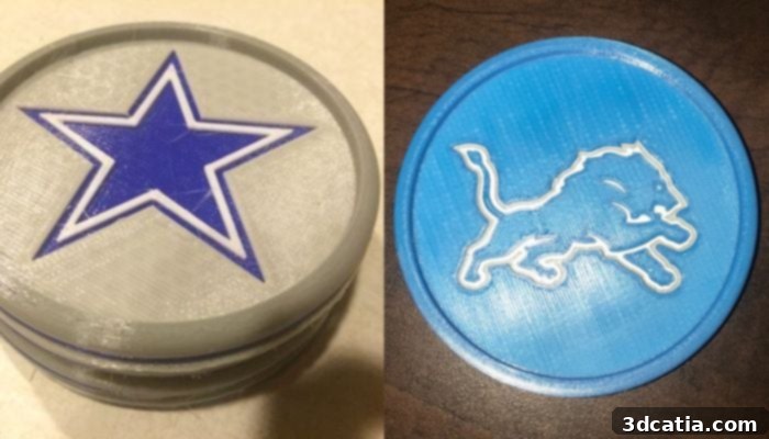 3D Printed Football Themed Coasters