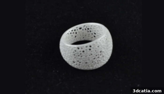 Zirconia 3D printed part showing intricate details possible with additive manufacturing.