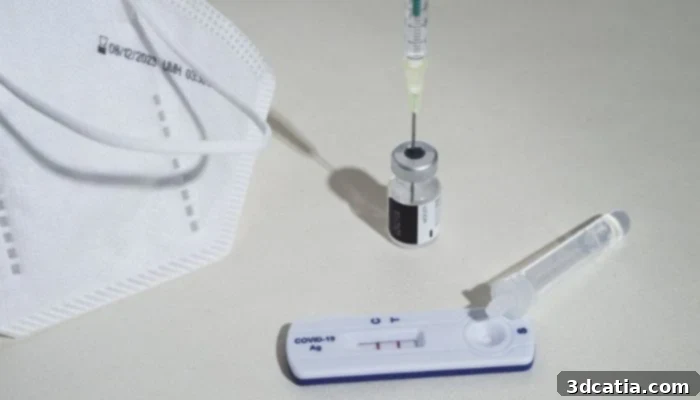 A person holding a COVID-19 self-test kit, illustrating a common microfluidic application.