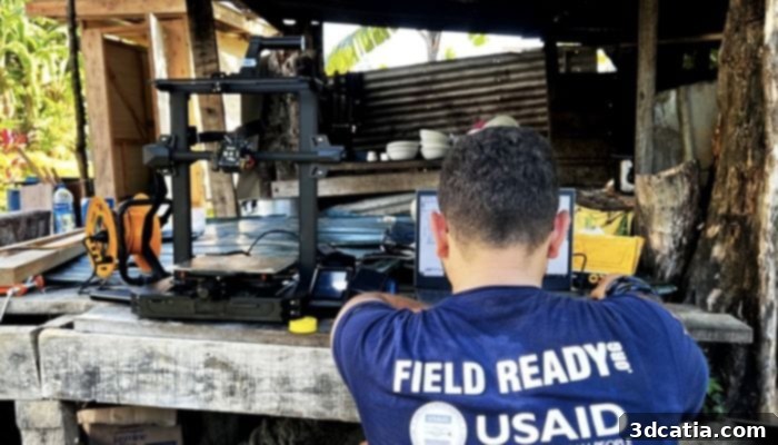 Field Ready has made use of 3D printing in areas around the world, such as in the South Pacific. (Photo credits: Field Ready)