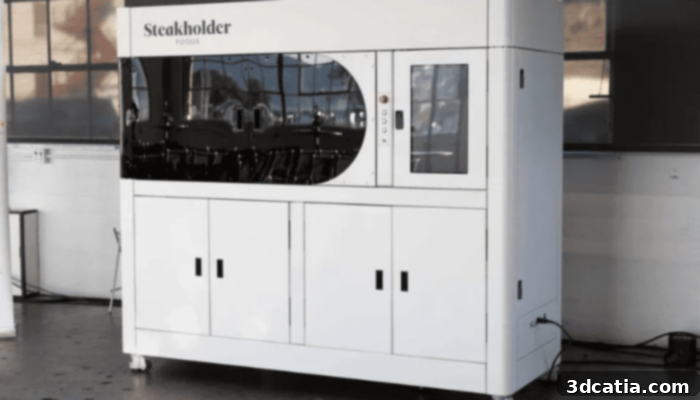 Showcase of Steakholder Foods' 3D printer